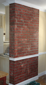 Distressed Red Brick Wall Finish